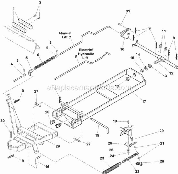 Simplicity 1693499 Hitch For 42 Inch Dozer Page A Diagram