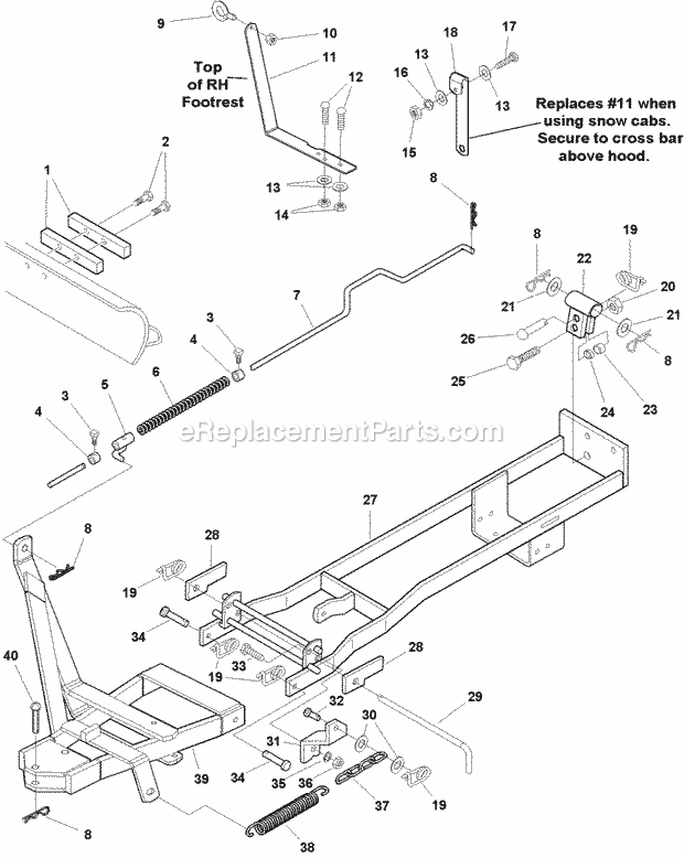 Simplicity 1693755 Hitch For 42 Inch Dozer Page A Diagram