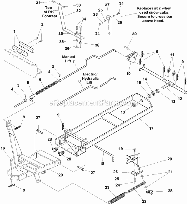 Simplicity 1693756 Hitch For 42 Inch Dozer Page A Diagram
