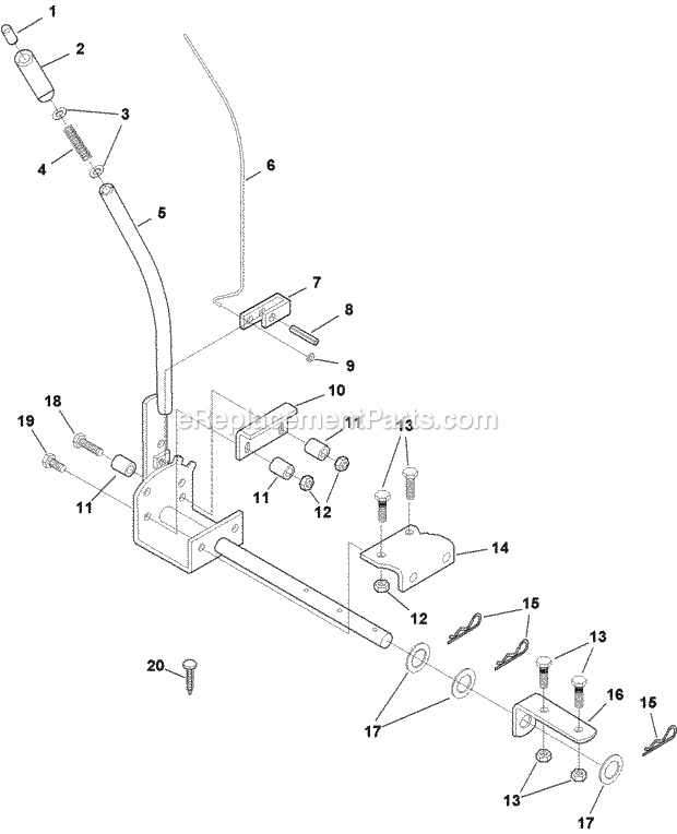 Simplicity 1693866 Lift Lever Snow Thrower And Dozer Blade Page A Diagram