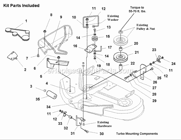 Simplicity 1693978 38 Inch Turbo Mounting Kit Page A Diagram