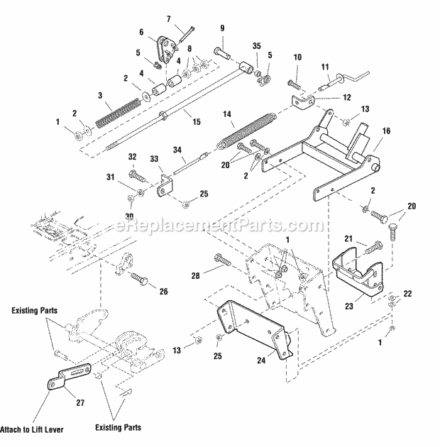Simplicity 1694192 Rear Attachment Lift Group Page A Diagram