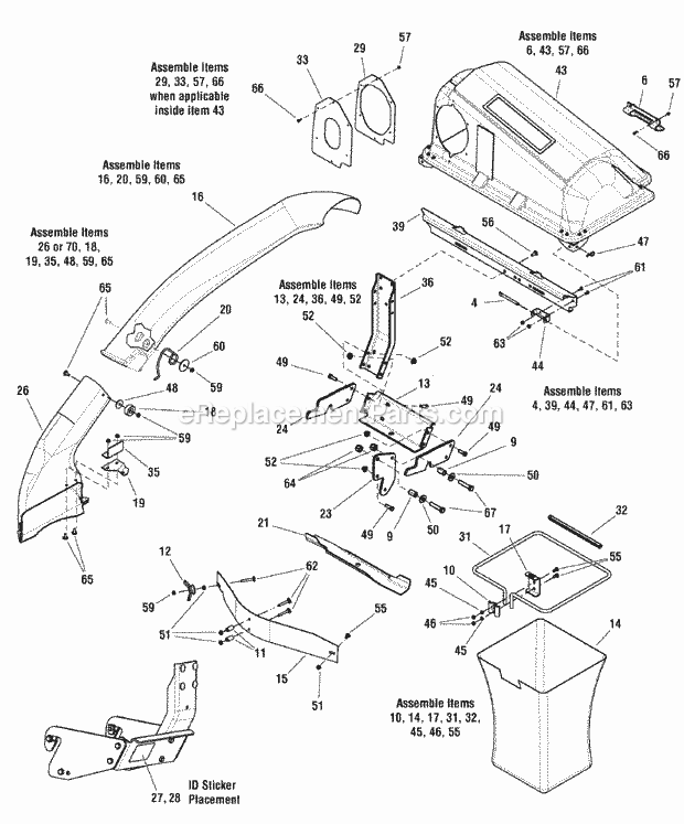 Simplicity 1695595 Clean Sweep Twin Grass Catcher For 38 Inch Mower Page A Diagram