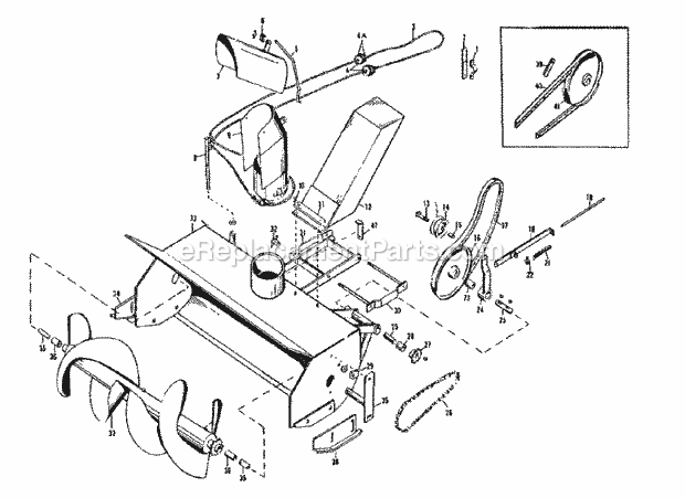 Simplicity 990151 26 Inch Rotary Snow Plow Attachment Page A Diagram