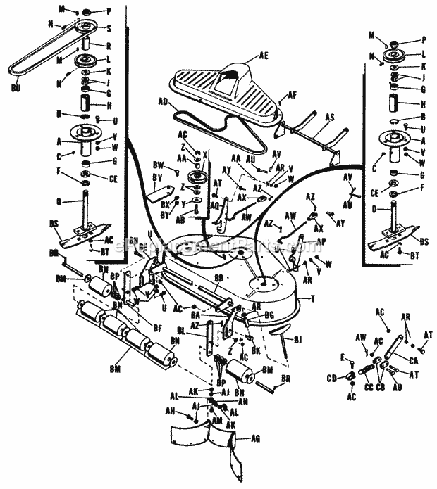 Simplicity 990207 32 Inch Mower Deck For Landlord Model 725 Mowers Page A Diagram