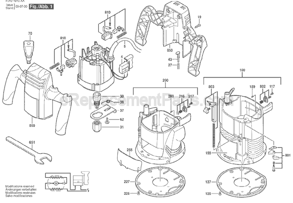 Skil 1810 (2610915609) 1 3/4 HP Fixed-base Router Page A Diagram