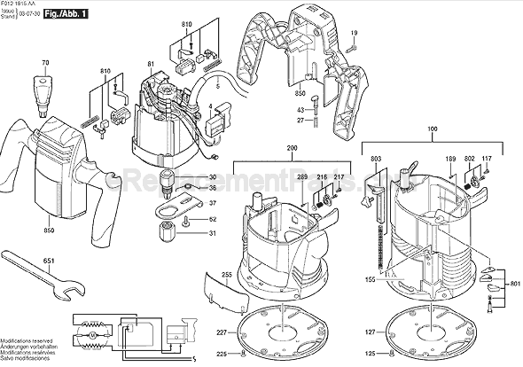 Skil 1820 (2610917493) 2 HP Plunge Router Page A Diagram
