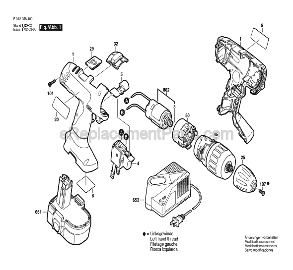 Skil 2584 (F012258400) 14.4 V Cordless Drill Page A Diagram