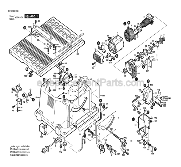 Skil 3300 (F012330000) Table Saw Page A Diagram