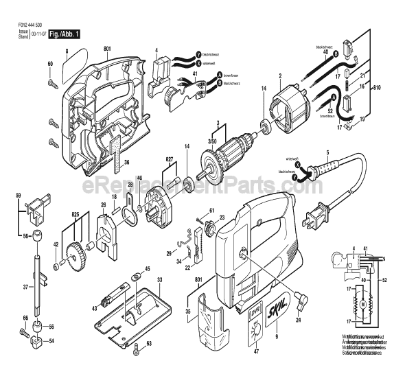 Skil 4445 (F012444500) Jig Saw Page A Diagram