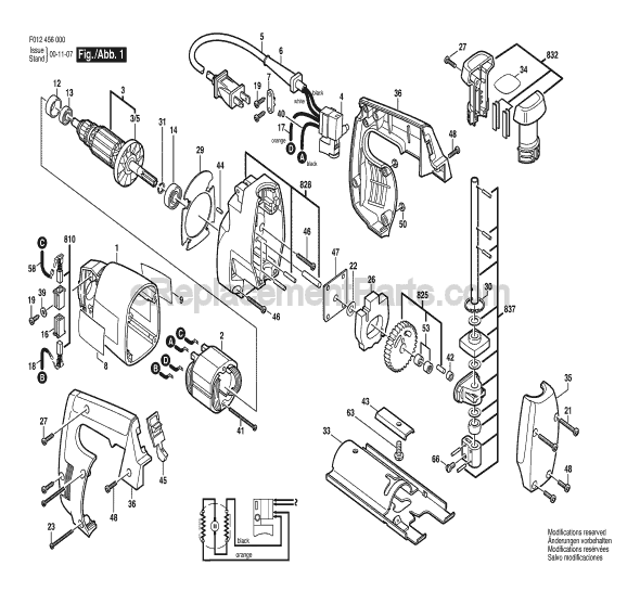 Skil HD4560 TYPE 1 (F012456000) Jig Saw Page A Diagram