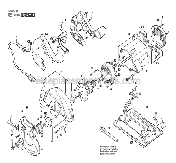 Skil 5470 (F012540002) 7-1/4 in. Circular Saw Page A Diagram