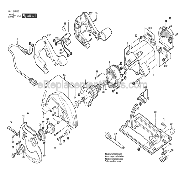 Skil 5450 (F012545000) 7-1/4 in. Circular Saw Page A Diagram