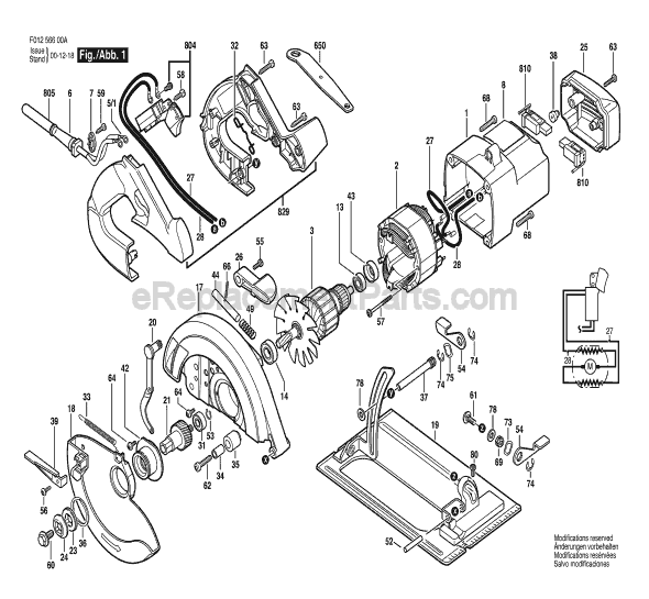 Skil HD5660 TYPE 2 (F01256600A) 8-1/4 in. Circular Saw Page A Diagram