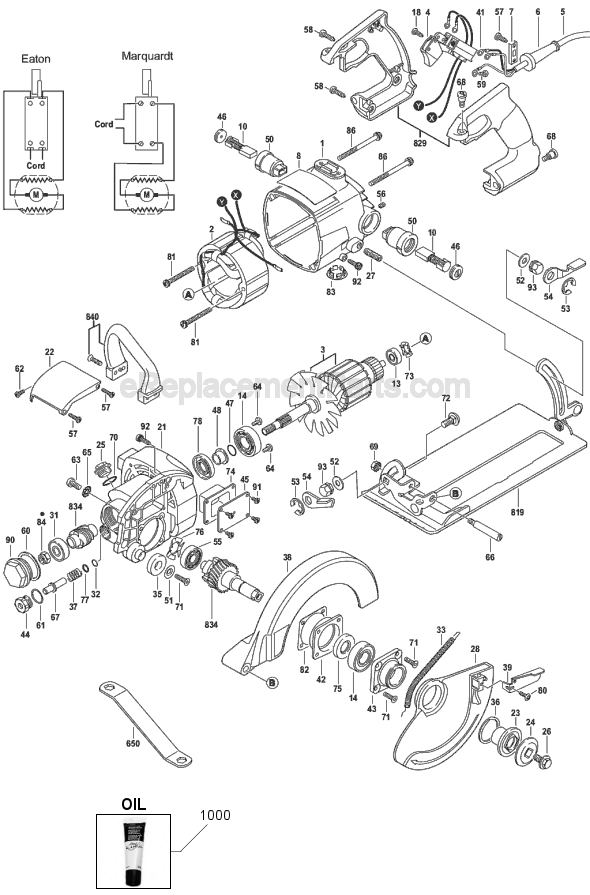 Skil 5825 TYPE 2 (F01258250A) 6-1/2 in. Worm Drive Saw Page A Diagram