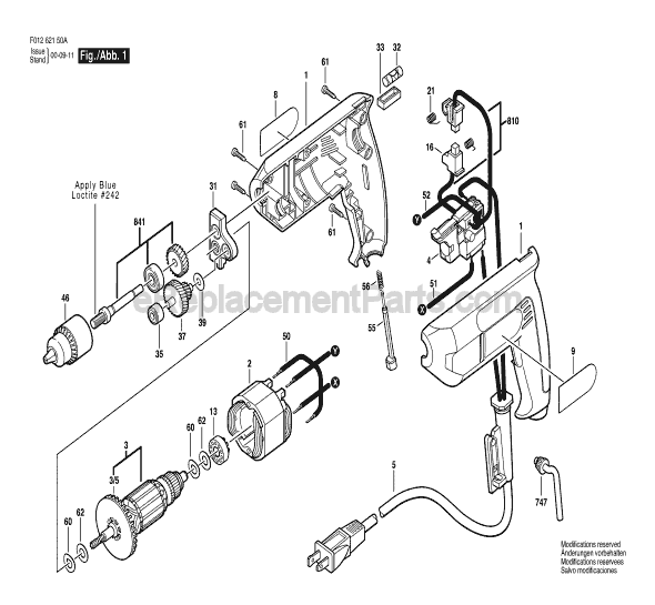 Skil 6215 (F01262150A) 3/8 in. Electric Drill Page A Diagram
