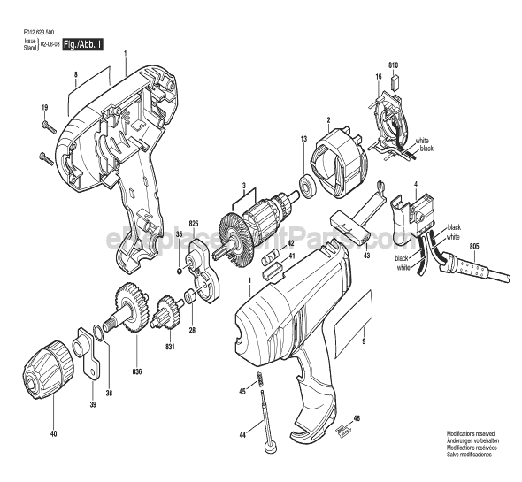 Skil 6235 (F012623500) 3/8 in. Electric Drill Page A Diagram