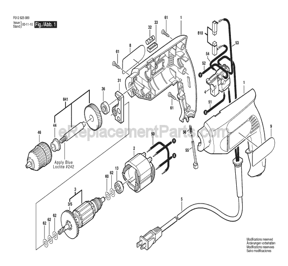 Skil 6250 (F012625000) 3/8 in. Electric Drill Page A Diagram