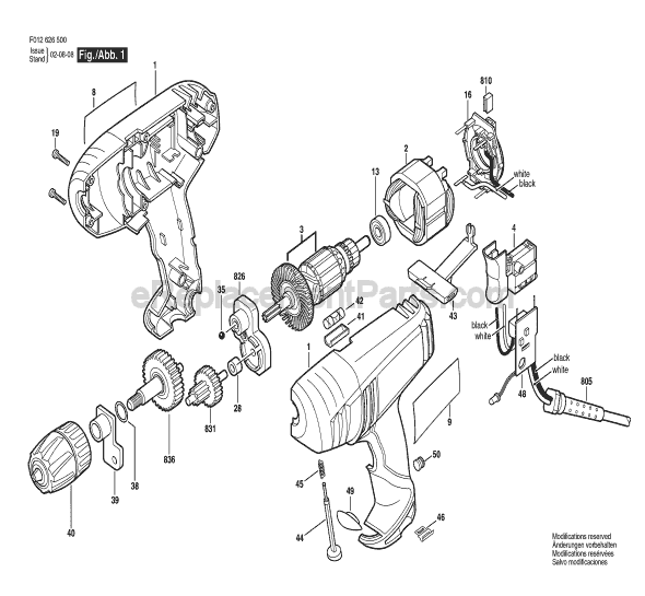 Skil 6265 (F012626500) 3/8 in. Electric Drill Page A Diagram