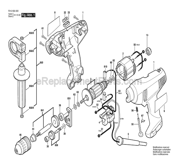 Skil 6330 (F012633000) 1/2 in. Electric Drill Page A Diagram