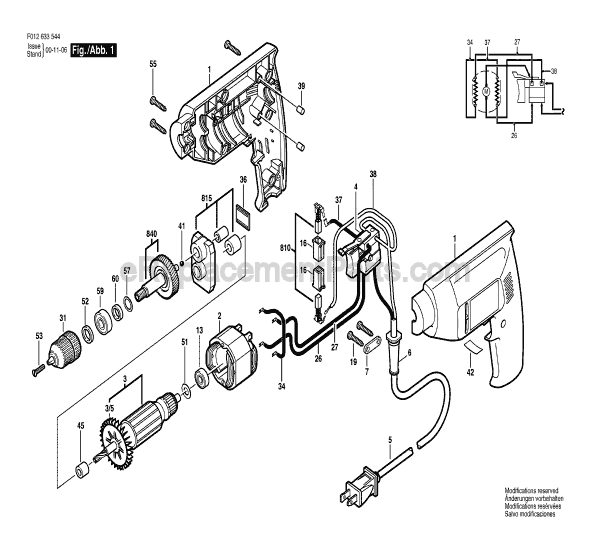 Skil 6335 TYPE 1 (F012633544) 3/8 in. Electric Drill Page A Diagram