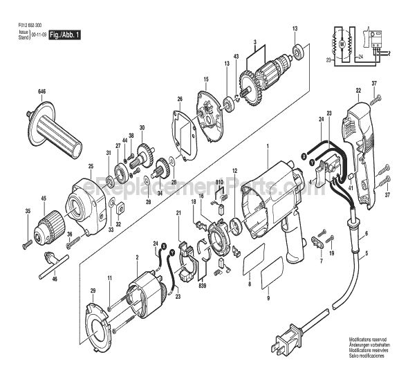 Skil HD6533 TYPE 1 (F012653300) 3/8 in. Electric Drill Page A Diagram