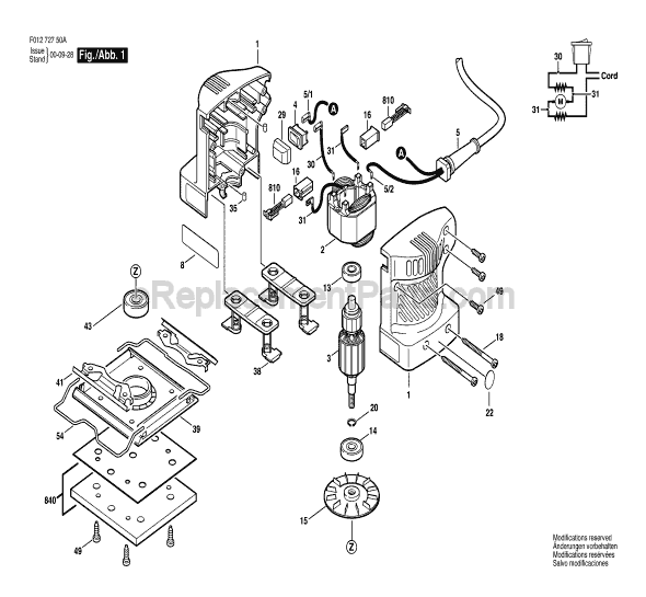 Skil 7275 (F01272750A) Orbital Sander Page A Diagram