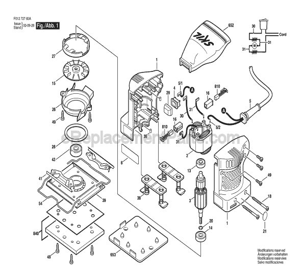 Skil 7276 (F01272760A) Orbital Sander Page A Diagram