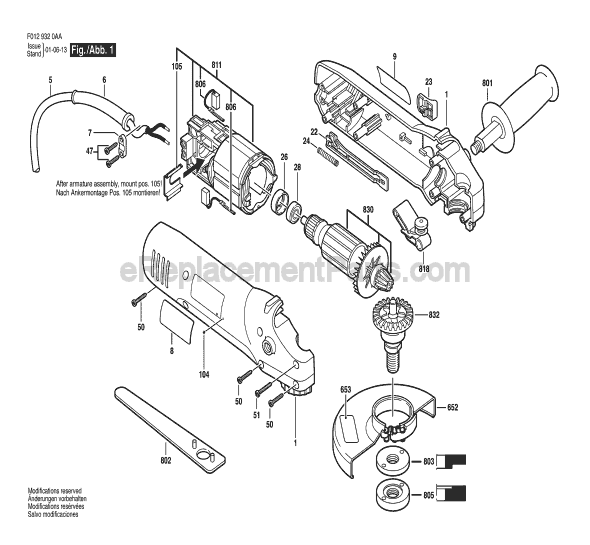 Skil 9320 (F0129320AA) 4-1/2 in. Mini Grinder Page A Diagram
