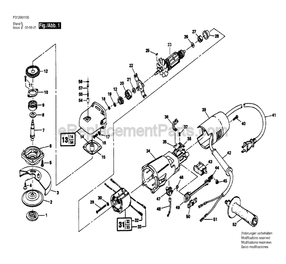 Skil HD9611 TYPE 1 (F012961100) 4-1/2 in Angle Grinder Page A Diagram