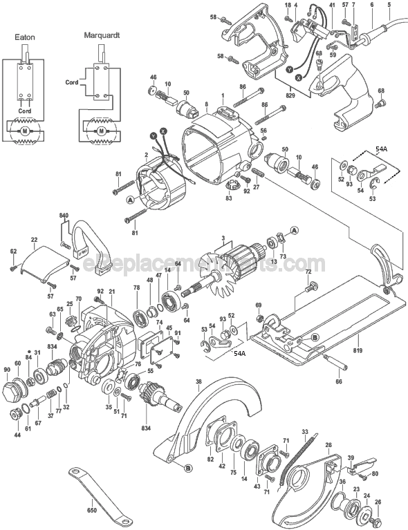 Skil Worm Drive Saw (Skilsaw 77) | HD77 ... jet band saw wiring diagram 