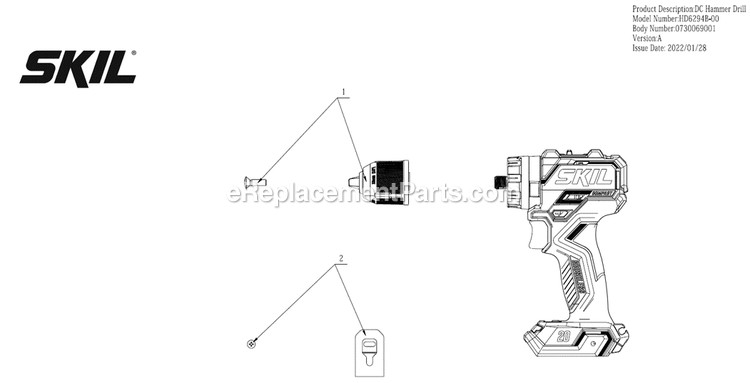 SKIL HD6294B-00 (A) Compact Hammer Drill Kit Page A Diagram