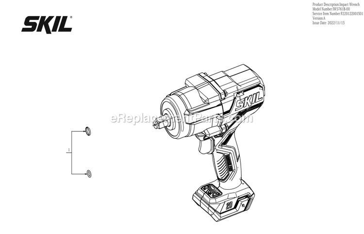 SKIL IW5761B-00 (A) Brushless 20V 1 2 In. Mid-Torque Impact Wrench Page A Diagram