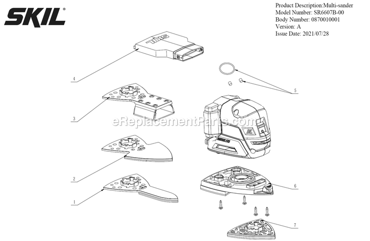 SKIL SR6607B-00 (A) Compact Multi-Sander Kit Page A Diagram