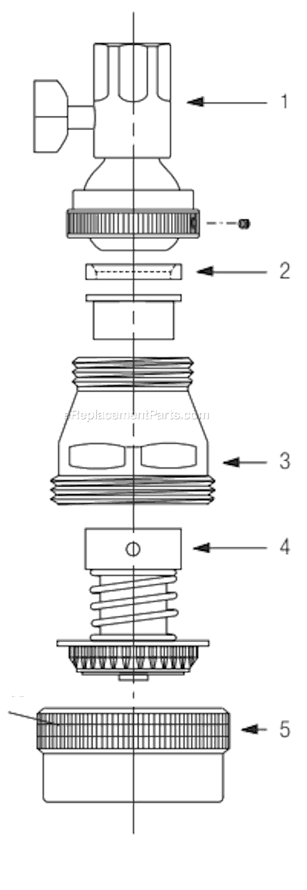 Sloan 4020100 Act-O-Matic Showerhead Page A Diagram