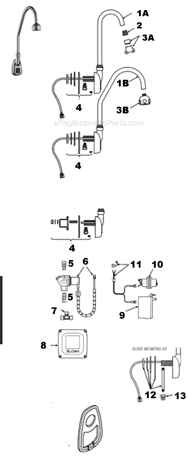 Sloan ETF-500 Optima Hardwire Faucet Page A Diagram