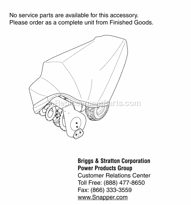 Snapper 1687456 Cover, Snowthrower Cover Group Diagram