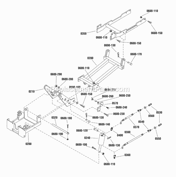 Snapper 1694395 Hitch, Sub Frame Front Attachments Frame Group (986338) Diagram