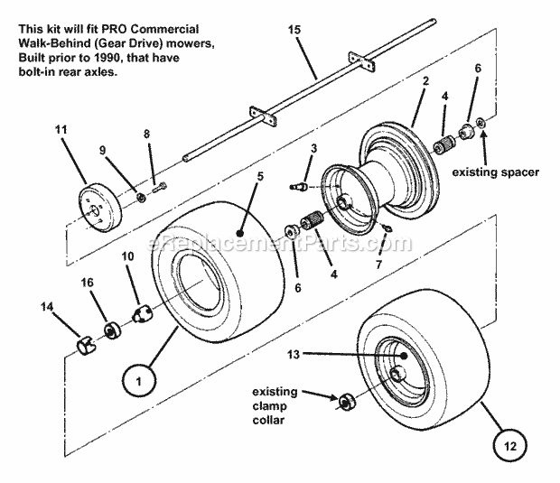 Snapper 7060804 Kit, Dual Wheel Conversion (Complete) Dual Wheel Conversion Complete Diagram
