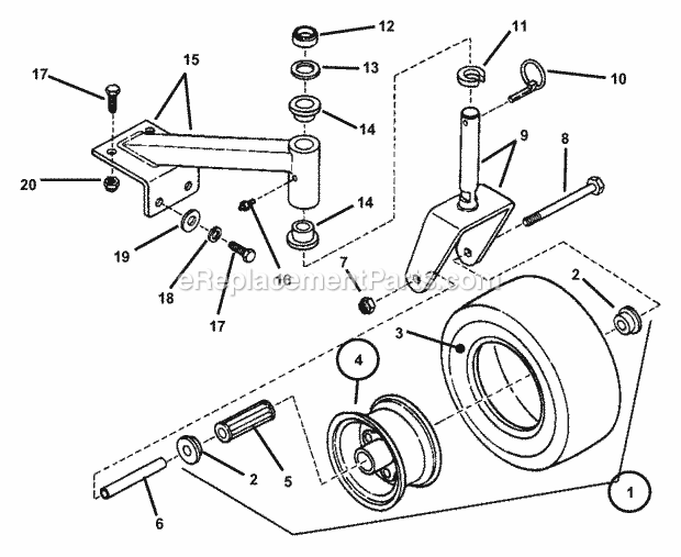 Snapper 7061097 Kit, Caster, Pro 736, 748 & 752 Caster Wheel Assembly (Pro 736 748  752) Diagram