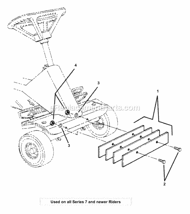 Snapper 7061190 Front Weight Kit, R.E.R (Series 7 & Newer) Front Weight Diagram