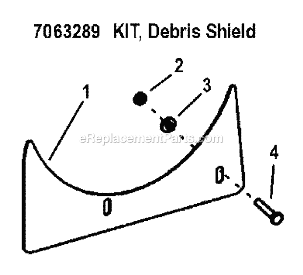 Snapper 7063289 Single Bag Catcher Debris Shield Kit Kit Debris Shield Diagram