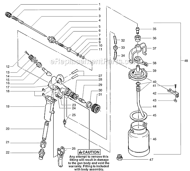 SprayTECH Maxum II (0277034) Turbine Cup Spray Gun Page A Diagram