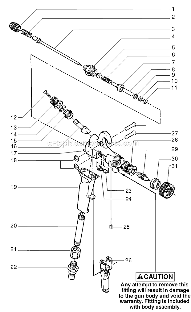 SprayTECH Maxum II (0277057) Turbine Pressure Feed Spray Gun Page A Diagram