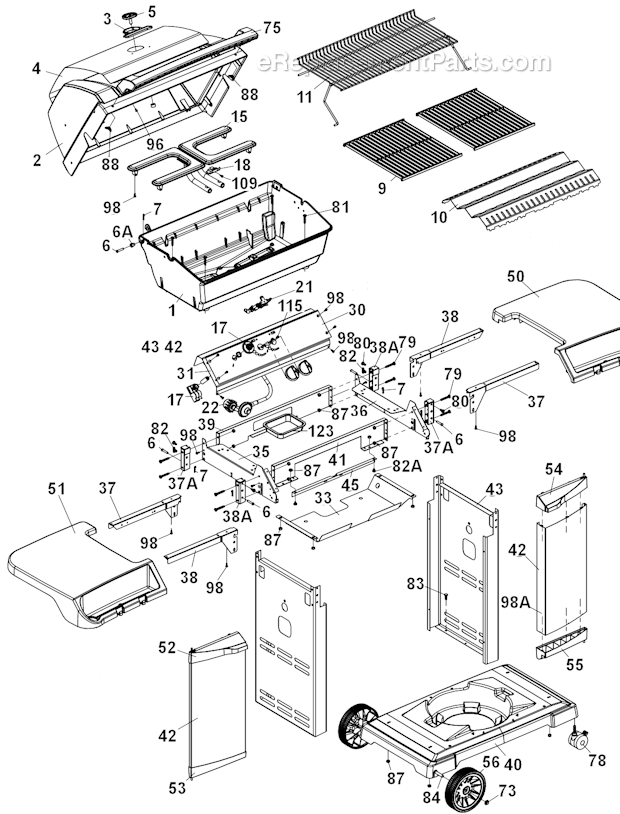 Sterling 4955-54 Grill Page A Diagram