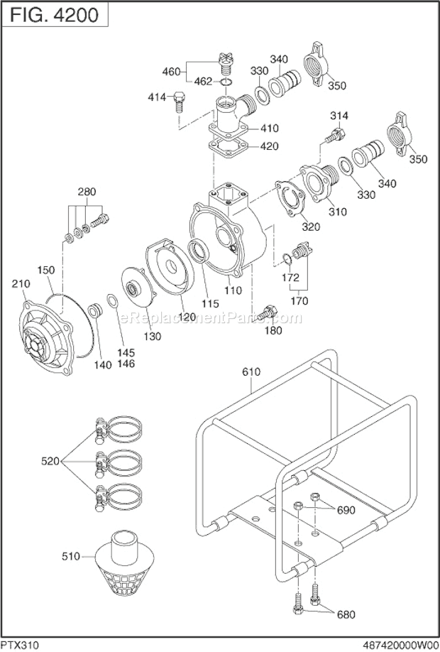 Subaru / Robin PTX31000370 Pump Pump Diagram