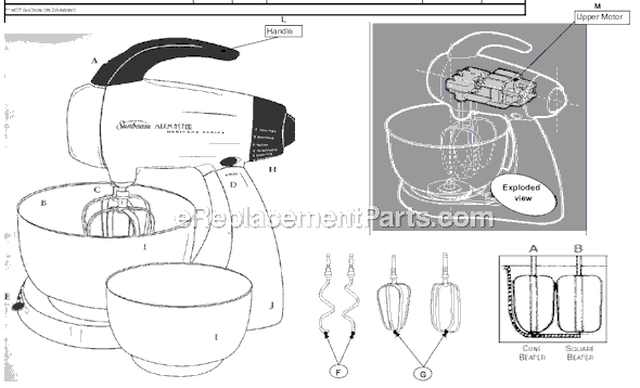 Sunbeam 2350 Stand Mixer Page A Diagram