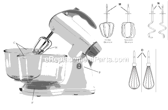 Sunbeam 2371 Stand Mixer Page A Diagram