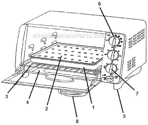 Sunbeam 6191 Toaster Oven Page A Diagram