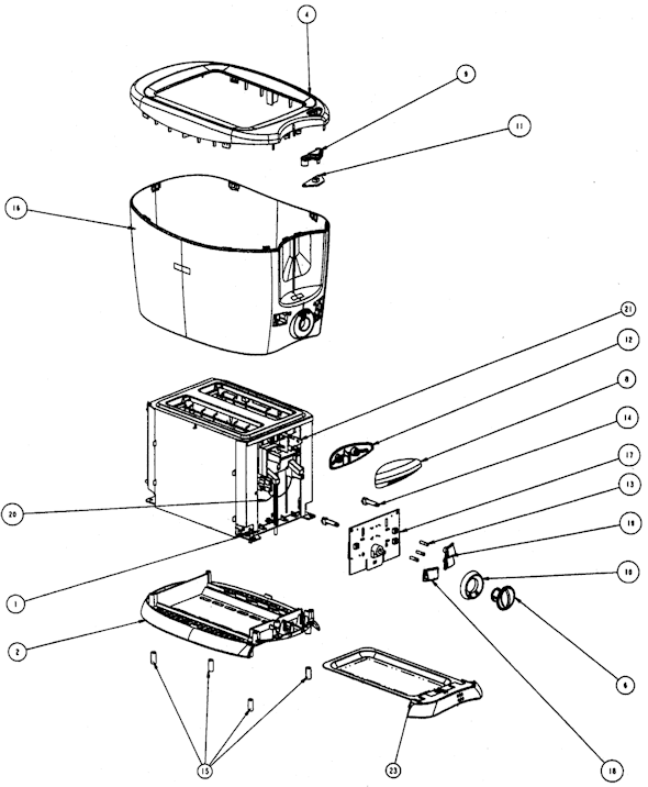 Sunbeam 6223 Toaster Page A Diagram